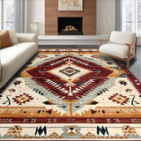 Ultra Soft Area Rug, Non Slip, Stain Resistant, Washable Area Rugs for Living Room, Bedroom, Desert Sunset Medallion Area with Tribal Geometric(Brown)