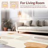 Ultra Soft Area Rug, Non Slip, Stain Resistant, Washable Area Rugs for Living Room, Bedroom, Boho Beige Area Artistic Abstract(Beige)