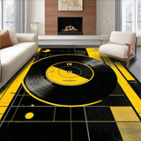 Ultra Soft Area Rug, Non Slip, Stain Resistant, Washable Area Rugs for Living Room, Bedroom, Chic Black and White Patterned Design(Black)