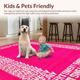 Ultra Soft Area Rug, Non Slip, Stain Resistant, Washable Area Rugs for Living Room, Bedroom, Bold Energetic Funky Vibes(Red)