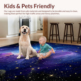 Ultra Soft Area Rug, Non Slip, Stain Resistant, Washable Area Rugs for Living Room, Bedroom, Galactic Starry Dreamlike Pattern(Purple)