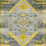 Ultra Soft Area Rug, Non Slip, Stain Resistant, Washable Area Rugs for Living Room, Bedroom, Modern Abstract Yellow Tones(Gray)