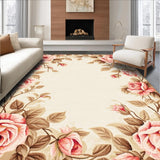 Ultra Soft Area Rug, Non Slip, Stain Resistant, Washable Area Rugs for Living Room, Bedroom, Delicate Girly Circle Arrangement(Beige)