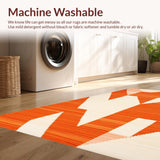 Ultra Soft Area Rug, Non Slip, Stain Resistant, Washable Area Rugs for Living Room, Bedroom, Luxe Fluffy Orange Statement Piece(Orange)