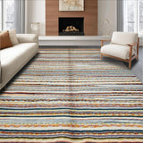 Ultra Soft Area Rug, Non Slip, Stain Resistant, Washable Area Rugs for Living Room, Bedroom, Whimsical Soft-Toned Stripe Arrangement(Orange)
