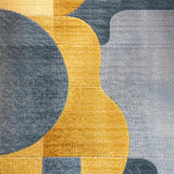 Ultra Soft Area Rug, Non Slip, Stain Resistant, Washable Area Rugs for Living Room, Bedroom, Geometric Abstract Bedroom High Traffic Area Carpet(Gold)