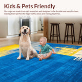 Ultra Soft Area Rug, Non Slip, Stain Resistant, Washable Area Rugs for Living Room, Bedroom, Bold Gradient Expressionist Style(Yellow)