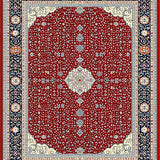 Ultra Soft Area Rug, Non Slip, Stain Resistant, Washable Area Rugs for Living Room, Bedroom, Timeless Cozy Damask Aesthetic(Red)