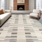 Ultra Soft Area Rug, Non Slip, Stain Resistant, Washable Area Rugs for Living Room, Bedroom, Elegant Neutral Tiled Arrangement(Gray)
