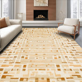 Ultra Soft Area Rug, Non Slip, Stain Resistant, Washable Area Rugs for Living Room, Bedroom, Rustic Neutral Textured Aesthetic(Beige)