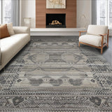 Ultra Soft Area Rug, Non Slip, Stain Resistant, Washable Area Rugs for Living Room, Bedroom, Chris Loves FRA Subtle Taupe Charcoal Patterned(Gray)