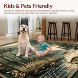 Ultra Soft Area Rug, Non Slip, Stain Resistant, Washable Area Rugs for Living Room, Bedroom, Rustic Nature-Inspired Lodge Aesthetic(Brown)