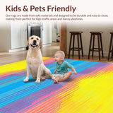 Ultra Soft Area Rug, Non Slip, Stain Resistant, Washable Area Rugs for Living Room, Bedroom, Contemporary Colorful Radiant Design(Yellow)