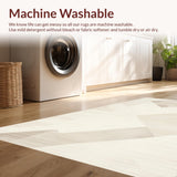 Ultra Soft Area Rug, Non Slip, Stain Resistant, Washable Area Rugs for Living Room, Bedroom, Rustic Textured Cream Elegance(Beige)