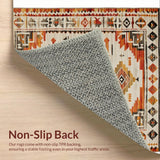 Ultra Soft Area Rug, Non Slip, Stain Resistant, Washable Area Rugs for Living Room, Bedroom, Rustic Earthy Tribal Design(Beige)