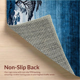 Ultra Soft Area Rug, Non Slip, Stain Resistant, Washable Area Rugs for Living Room, Bedroom, Elegant Blue Ethnic Animal Print(Blue)