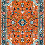Ultra Soft Area Rug, Non Slip, Stain Resistant, Washable Area Rugs for Living Room, Bedroom, Bright Tiled Rustic Charm(Orange)