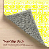 Ultra Soft Area Rug, Non Slip, Stain Resistant, Washable Area Rugs for Living Room, Bedroom, Vibrant Lattice Design Statement(Yellow)