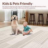 Ultra Soft Area Rug, Non Slip, Stain Resistant, Washable Area Rugs for Living Room, Bedroom, Elegant Subtle Chunky Knit Appeal(Beige)
