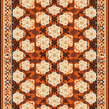 Ultra Soft Area Rug, Non Slip, Stain Resistant, Washable Area Rugs for Living Room, Bedroom, Elegant Floral Geometric Fusion(Orange)