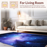 Ultra Soft Area Rug, Non Slip, Stain Resistant, Washable Area Rugs for Living Room, Bedroom, Ethereal Night Sky Aesthetic(Blue)