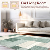 Ultra Soft Area Rug, Non Slip, Stain Resistant, Washable Area Rugs for Living Room, Bedroom, Serene Contemporary Lattice Style(Gray)
