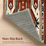 Ultra Soft Area Rug, Non Slip, Stain Resistant, Washable Area Rugs for Living Room, Bedroom, Elegant Ethnic Ogee Design(Brown)