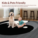 Ultra Soft Area Rug, Non Slip, Stain Resistant, Washable Area Rugs for Living Room, Bedroom, Abstract Monochrome Cat Silhouette(Black)