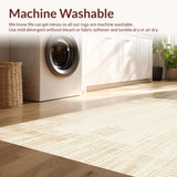 Ultra Soft Area Rug, Non Slip, Stain Resistant, Washable Area Rugs for Living Room, Bedroom, Modern Beige Light Luxury Geometric Indoor Area(Beige)