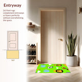 Ultra Soft Area Rug, Non Slip, Stain Resistant, Washable Area Rugs for Living Room, Bedroom, Charming Animal Themed Tapestry(Green)
