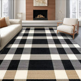 Elegant Monochrome Patterned Runner(Black)