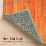 Ultra Soft Area Rug, Non Slip, Stain Resistant, Washable Area Rugs for Living Room, Bedroom, Sophisticated Simple Textural Element(Orange)