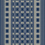 Ultra Soft Area Rug, Non Slip, Stain Resistant, Washable Area Rugs for Living Room, Bedroom, Navy Woven Geometric Patterned Accent(Blue)