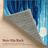 Ultra Soft Area Rug, Non Slip, Stain Resistant, Washable Area Rugs for Living Room, Bedroom, Modern Vibrant Space Inspired Pattern(Blue)