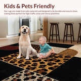 Ultra Soft Area Rug, Non Slip, Stain Resistant, Washable Area Rugs for Living Room, Bedroom, Luxurious Exotic Print Statement(Black)