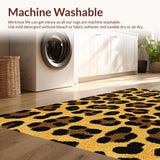 Ultra Soft Area Rug, Non Slip, Stain Resistant, Washable Area Rugs for Living Room, Bedroom, Eco-Friendly Tiger Pattern Living Room Plush Rug(Gold)