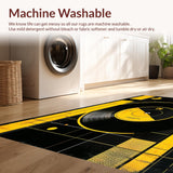 Ultra Soft Area Rug, Non Slip, Stain Resistant, Washable Area Rugs for Living Room, Bedroom, Chic Black and White Patterned Design(Black)