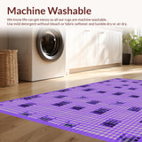 Ultra Soft Area Rug, Non Slip, Stain Resistant, Washable Area Rugs for Living Room, Bedroom, Chic Abstract Irregular Tiling Art(Purple)