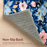 Ultra Soft Area Rug, Non Slip, Stain Resistant, Washable Area Rugs for Living Room, Bedroom, Elegant Blue Trellis Arrangement(Blue)
