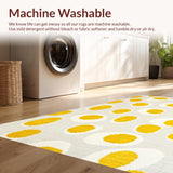 Ultra Soft Area Rug, Non Slip, Stain Resistant, Washable Area Rugs for Living Room, Bedroom, Vibrant Whimsical Abstract Design(Yellow)