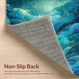 Ultra Soft Area Rug, Non Slip, Stain Resistant, Washable Area Rugs for Living Room, Bedroom, 3D Octopus Illusion Rug Runner Nautical Ocean Depths Graphic Printed Mat(Blue)