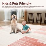 Beige Accent Area Pink Echoes Contemporary Style(Beige)