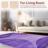 Ultra Soft Area Rug, Non Slip, Stain Resistant, Washable Area Rugs for Living Room, Bedroom, Trendy Luxe Lavender Ensemble(Purple)