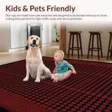 Ultra Soft Area Rug, Non Slip, Stain Resistant, Washable Area Rugs for Living Room, Bedroom, Edgy Hypebeast Inspired Floor Art(Red)
