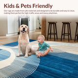 Ultra Soft Area Rug, Non Slip, Stain Resistant, Washable Area Rugs for Living Room, Bedroom, Blue & Beige Abstract Easy Care(Blue)