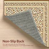 Ultra Soft Area Rug, Non Slip, Stain Resistant, Washable Area Rugs for Living Room, Bedroom, Sophisticated Neutral Animal Design(Beige)