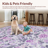 Ultra Soft Area Rug, Non Slip, Stain Resistant, Washable Area Rugs for Living Room, Bedroom, Contemporary Soft Purple Texture(Purple)