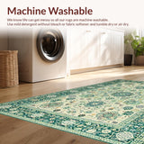 Ultra Soft Area Rug, Non Slip, Stain Resistant, Washable Area Rugs for Living Room, Bedroom, Charming Vintage Lattice Influence(Ivory)