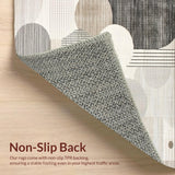 Ultra Soft Area Rug, Non Slip, Stain Resistant, Washable Area Rugs for Living Room, Bedroom, Elegant Plush Abstract Touch(Gray)