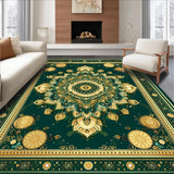 Ultra Soft Area Rug, Non Slip, Stain Resistant, Washable Area Rugs for Living Room, Bedroom, with Ornate(Green)